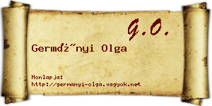 Germányi Olga névjegykártya